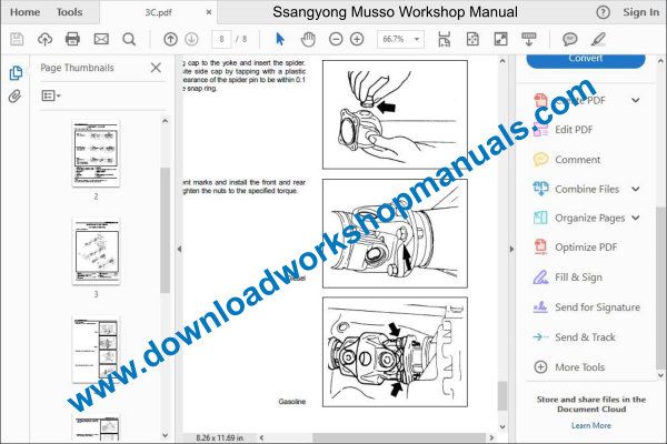 Ssangyong Musso workshop repair manual download